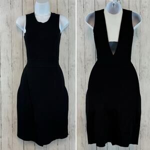 ALC Black Scoop Neck Bandage Sleeveless Stretch Bodycon Ponte Knit Dress Size XS